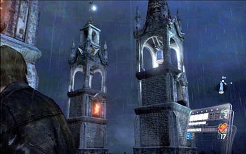 Z tarasu po lewej musisz trafić w jeden duży i jeden mały dzwon - 2 - Katedra | Kampania Leona | Solucja Resident Evil 6 - Resident Evil 6 - poradnik do gry