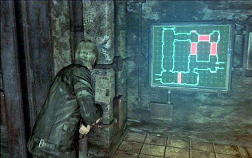 Zaraz na początku natkniesz się na ekran z mapą budynku oraz umieszczoną obok dźwignią - 2 - Tajne laboratorium | Kampania Leona | Solucja Resident Evil 6 - Resident Evil 6 - poradnik do gry