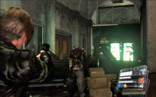 Idąc prosto dotrzesz w pewnym momencie do zabarykadowanego korytarza - 1 - Uczelnia | Kampania Leona | Solucja Resident Evil 6 - Resident Evil 6 - poradnik do gry