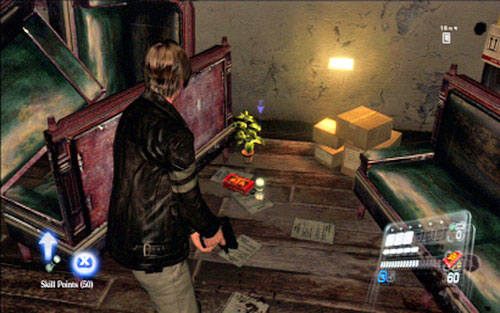 Tuż obok znajdziesz amunicję, punkty umiejętności oraz zielone zioło - 1 - Uczelnia | Kampania Leona | Solucja Resident Evil 6 - Resident Evil 6 - poradnik do gry
