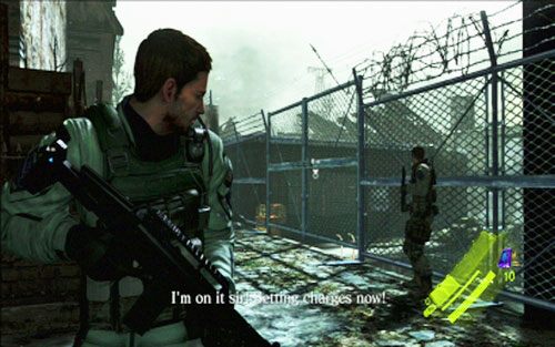 Gdy teren będzie czysty, podejdź do płotu z lewej - 2 - Szturm przez miasto | Kampania Chrisa | Solucja Resident Evil 6 - Resident Evil 6 - poradnik do gry