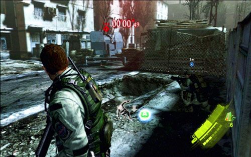 Twoim celem jest drabina, do której zaprowadzi cię saper (druga, którą będziesz mijał) - 2 - Działka przeciwlotnicze | Kampania Chrisa | Solucja Resident Evil 6 - Resident Evil 6 - poradnik do gry