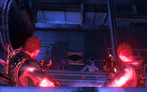 Po drugiej stronie upewnij się, że masz przy sobie przeładowany pistolet, a następnie przejdź przez kolejne drzwi - 4 - Lot myśliwcem - Kampania Chrisa - Resident Evil 6 - poradnik do gry