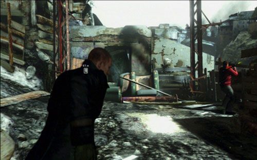 Za nim czeka na ciebie wróg z wyrzutnią rakiet - 1 - Ucieczka przez ruiny | Kampania Jakea | Solucja Resident Evil 6 - Resident Evil 6 - poradnik do gry