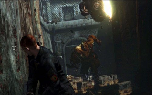 Po odzyskaniu kontroli nad postacią, jak najszybciej uciekaj przed goniącym cię mutantem - 1 - Spotkanie z Ustankiem | Kampania Jakea | Solucja Resident Evil 6 - Resident Evil 6 - poradnik do gry