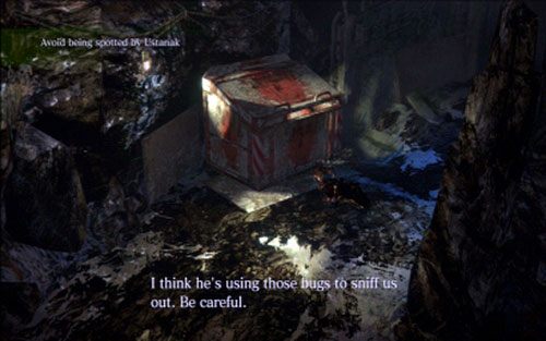 Jeśli zostaniesz zauważony, schowaj się szybko w stojącym niedaleko kontenerze - 2 - Mroźna jaskinia | Kampania Jakea | Solucja Resident Evil 6 - Resident Evil 6 - poradnik do gry