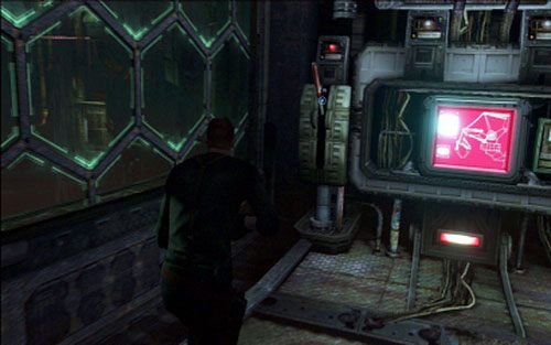 Musisz teraz udać się na drugi koniec korytarza po stronie Sherry i pociągnąć za znajdująca się tam wajchę - 5 - Ładowanie baterii | Kampania Jakea | Solucja Resident Evil 6 - Resident Evil 6 - poradnik do gry
