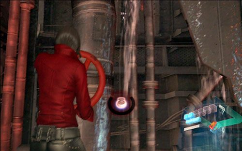 Musisz teraz przekręcić czerwony zawór na końcu korytarza - 1 - Ucieczka przed falą | Kampania Ady Wong | Solucja Resident Evil 6 - Resident Evil 6 - poradnik do gry