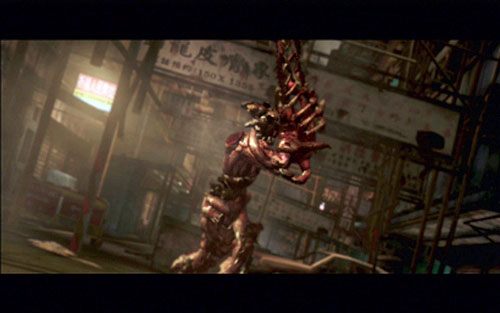 Po drugiej stronie rozpocznie się starcie z uzbrojonym w piłę mechaniczną stworem - 3 - Mutant z piłą - Kampania Ady Wong - Resident Evil 6 - poradnik do gry