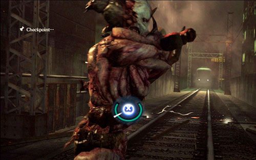 W pewnym momencie zacznie jechać w waszym kierunku pociąg - 3 - Mutant z piłą - Kampania Ady Wong - Resident Evil 6 - poradnik do gry