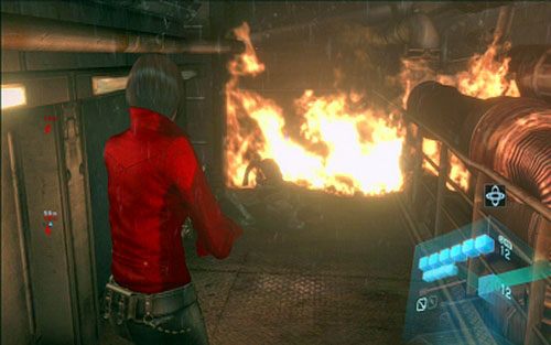 Pierwszego pozbądź się wciskając A, a drugiego zabij przy pomocy kuszy - 4 - Potrójny zamek; Trzy fragmenty kodu | Kampania Ady Wong - Resident Evil 6 - poradnik do gry