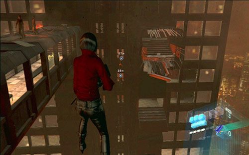 Na dalszym etapie starcia musisz strzelać do wspinającego się po wieżowcu mutanta, żeby ocalić uciekającego Leona - 5 - Finałowe starcie | Kampania Ady Wong | Solucja Resident Evil 6 - Resident Evil 6 - poradnik do gry