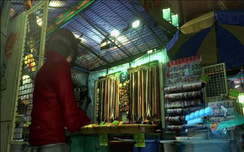 Pozbądź się wszystkich wrogów, a następnie uważnie przyglądaj straganom po lewej - Rozdział III | Emblematy - Ada Wong | Resident Evil 6 - Resident Evil 6 - poradnik do gry