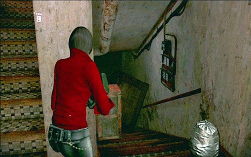 Po zeskoczeniu z dachu pociągu udaj się do klatki schodowej i spójrz na prowadzące w dół schody - Rozdział III | Emblematy - Ada Wong | Resident Evil 6 - Resident Evil 6 - poradnik do gry