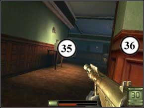 Idź troszkę dalej, lecz nie za róg - wychyl się i po lewej zdejmij dwóch strażników (37) (38) - Praga | Soldier of Fortune 2 Double Helix - Soldier of Fortune 2: Double Helix - poradnik do gry