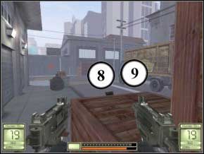 Po prawej znajdzie się jeszcze jeden przeciwnik, gdy się wychyli, pokaż mu, jak powinno się obsługiwać broń (10) - Hongkong | Soldier of Fortune 2 Double Helix - Soldier of Fortune 2: Double Helix - poradnik do gry