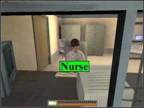 Idź korytarzem do pokoju Sama, po drodze zabierz pistolet od widocznego na rysunku rannego policjanta (Cop) - New York | Soldier of Fortune 2 Double Helix - Soldier of Fortune 2: Double Helix - poradnik do gry