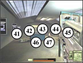 Zejdź na dół, z prawej z drzwi wybiegnie jeden terrorysta (48), a za kratami pojawi się ostatnich dwóch (49) (50) - Switzerland | Soldier of Fortune 2 Double Helix - Soldier of Fortune 2: Double Helix - poradnik do gry