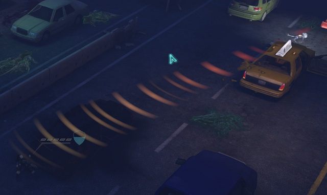 Kosmita poruszył się w okolicy opuszczonego samochodu - nie widzimy go, ale słyszymy doskonale. - Wykrywanie przeciwnika w XCOM Enemy Unknown | Turowy system walki - XCOM: Enemy Unknown - poradnik do gry