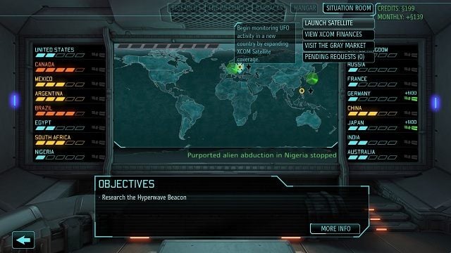 Ogólny widok na Situation Room. - Satelity i fundusze w XCOM Enemy Unknown | Baza - XCOM: Enemy Unknown - poradnik do gry