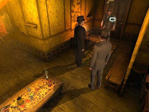 Zauważ stojącego we wnęce po prawej goryla, ewidentnie pilnującego zamkniętych drzwi - Dostań się do zamkniętego pomieszczenia | Jatka w Whitechapel - Testament Sherlocka Holmesa - poradnik do gry