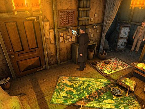 Oczywiście okienko trzeba otworzyć, wykorzystaj do tego najpierw sierpak, który wisi na listwie tuż pod oknem, - Unieszkodliw strażnika | Jatka w Whitechapel - Testament Sherlocka Holmesa - poradnik do gry