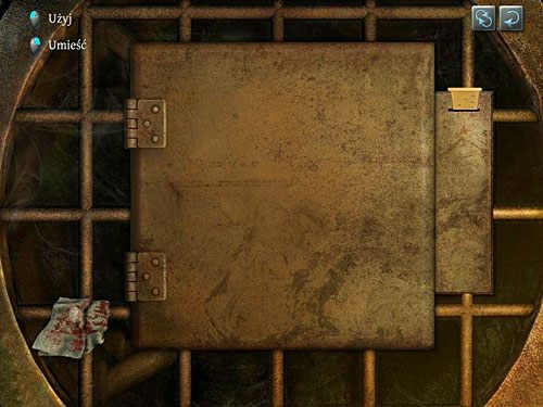 Następnie użyj na niej zabranego z łodzi kawałka żelaza (na zbliżeniu w dole po prawej) - Zejdź w głąb kanału | Spotkanie w kanałach - Testament Sherlocka Holmesa - poradnik do gry
