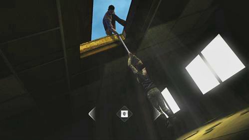 Gdy podniesiesz drążek, Lee automatycznie podejdzie do dziury i poda go Chriście - 4 - Above River Street | Epizod V - No Time Left | Solucja The Walking Dead - The Walking Dead - poradnik do gry