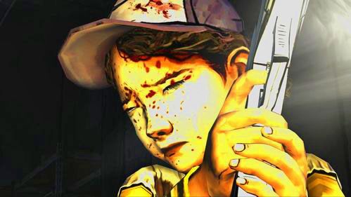 Dziewczynka unosi broń i strzela, ze łzami w oczach (po chwili słyszymy ostatnie tchnienie Lee) - 7 - Stay Close To Me; Goodbye | Epizod V - No Time Left | The Walking Dead - The Walking Dead - poradnik do gry