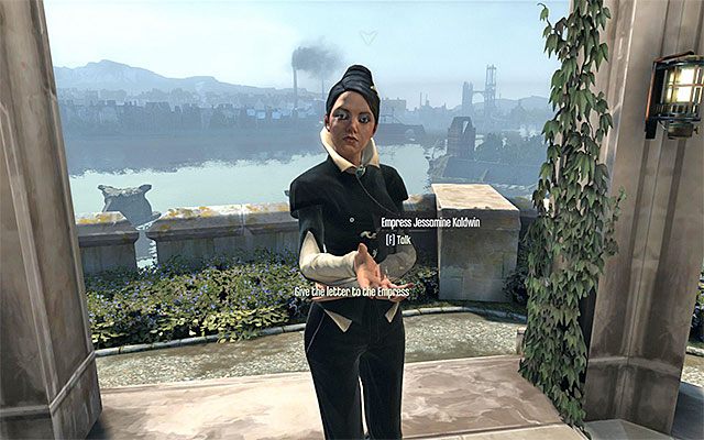 Podejdź do cesarzowej i wciśnij klawisz F żeby przekazać jej list - Spotkanie z cesarzową | Prolog - Returning Home - Dishonored - poradnik do gry