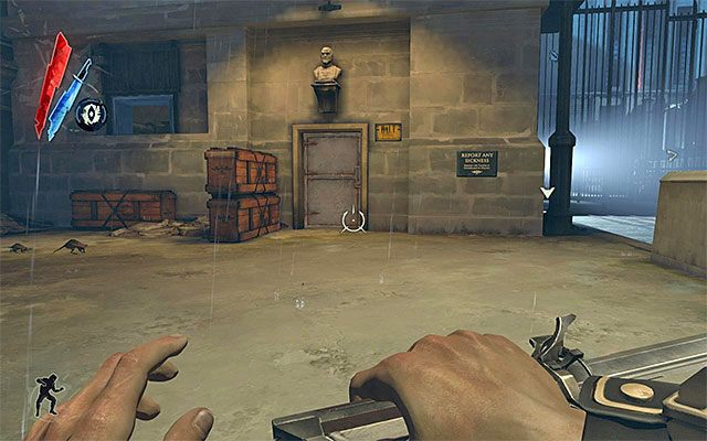 W celu zbliżenia się do budynku Nadzorcy musisz ominąć widoczną w oddali wielką bramę - Dotarcie w pobliże budynku Nadzorcy Campbella | Misja 2 - High Overseer Campbell - Dishonored - poradnik do gry