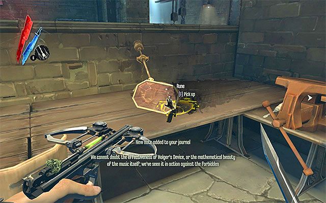 RUNA 7/7 - Runa jest w warsztacie znajdującym się na terenie podwórza (za budynkiem Nadzorcy) - Runy - Misje 1-3 | Sekrety | Dishonored - Dishonored - poradnik do gry