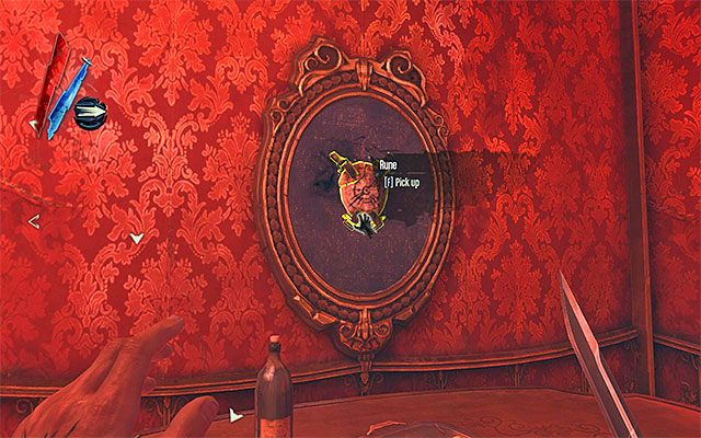 RUNA 3/5 - Runa wisi na ścianie na pierwszym piętrze klubu Złoty Kot - Runy - Misje 1-3 | Sekrety | Dishonored - Dishonored - poradnik do gry
