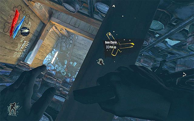 AMULET 3/5 - Amulet znajduje się na poziomej belce przy suficie w ostatnim pomieszczeniu destylarni - Kościane amulety - Misje 2-4 | Sekrety | Dishonored - Dishonored - poradnik do gry