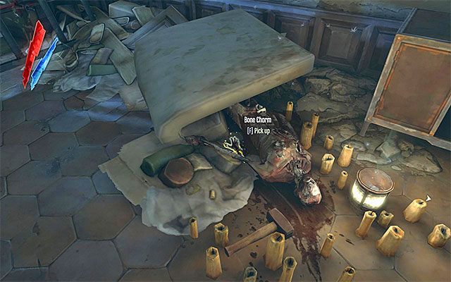 AMULET 1/2 - Amulet znajduje się wewnątrz budynku mieszkalnego zlokalizowanego niedaleko miejsca startu - Kościane amulety - Misje 5-7 | Sekrety | Dishonored - Dishonored - poradnik do gry