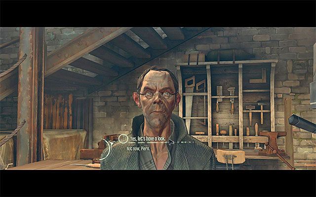 Piero jest głównym handlarzem gry i możesz dokonywać u niego zakupów przy każdej kolejnej wizycie w pubie Hound Pits - Handlarze - Piero | Inne | Dishonored - Dishonored - poradnik do gry