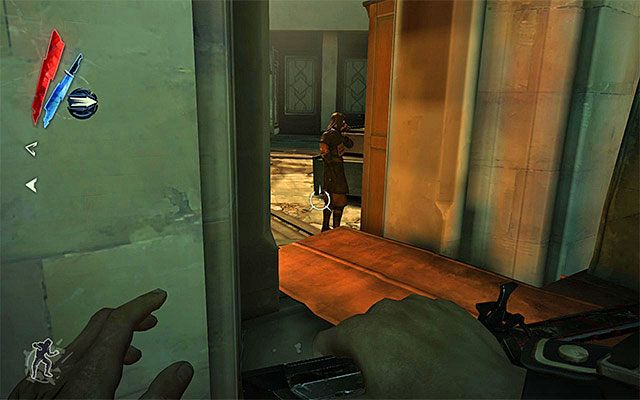 Docelowo musisz przedostać się do pokazanej na powyższym screenie drugiej okiennicy - Wybranie sposobu eliminacji Dauda | Misja 7 - The Flooded District | Dishonored - Dishonored - poradnik do gry