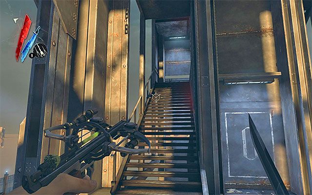 Kolejny krok to przedostanie się na wyższe poziomy konstrukcji mostu - Przedostanie się na drugą stronę mostu zwodzonego | Misja 4 - The Royal Physician - Dishonored - poradnik do gry