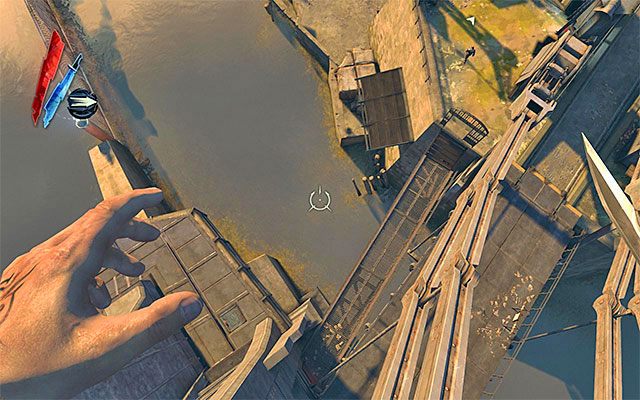 Kolejny krok to przedostanie się na przeciwległy brzeg - Wyłączenie reflektorów na moście zwodzonym | Misja 4 - The Royal Physician - Dishonored - poradnik do gry