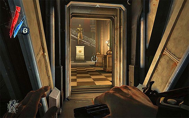 Docelowo powinieneś dotrzeć do pokazanego na powyższym screenie głównego wejścia do latarni morskiej - Dotarcie do wnętrza latarni morskiej | Misja 9 - The Light at the End - Dishonored - poradnik do gry