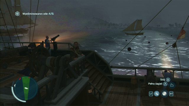 Dalej kieruj się zgodnie z wiatrem, aż zostaniesz zaatakowany przez okręt Somerset z obstawą - Odszukaj okręt Somerset | Zlecenia kaperskie w Assassins Creed 3 Remastered - Assassins Creed 3 - poradnik do gry