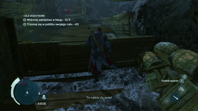 Mężczyzna znajdzie fragment mapy, którego potrzebuje Connor - Skarb w umrzyka skrzynie (lokacja morska) | Skarb kapitana Kidda - Assassins Creed 3 - poradnik do gry