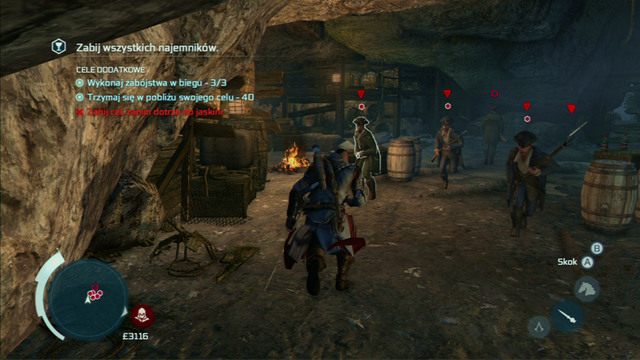 Cel dodatkowy: Zabij uciekiniera zanim dobiegnie do jaskini - Skarb w umrzyka skrzynie (lokacja morska) | Skarb kapitana Kidda - Assassins Creed 3 - poradnik do gry