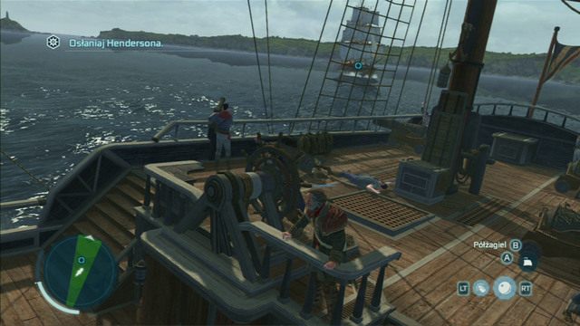 Sterem manipulujesz za pomocą lewej gałki analogowej, a do przyspieszania i zwalania służą dwa przyciski - Sterowanie okrętem | Żegluga w Assassins Creed 3 Remastered - Assassins Creed 3 - poradnik do gry
