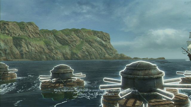 Cel dodatkowy: Zniszcz wrogi okręt strzelając w pływające obok niego miny - Pościg | Misje morskie w Assassins Creed 3 - Assassins Creed 3 - poradnik do gry