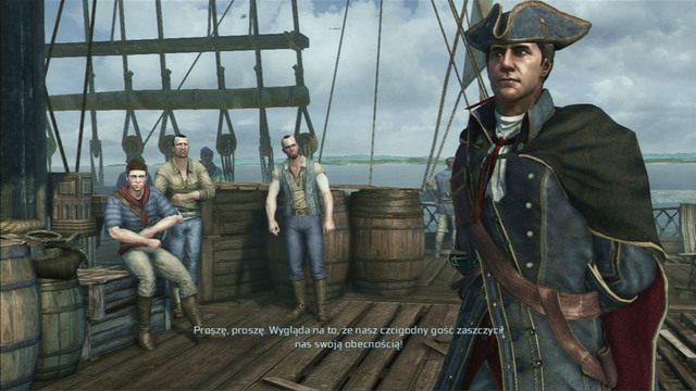 Po dotarciu na miejsce zostaniesz zaatakowany przez jednego z członków załogi - Sekwencja 1 - Podróż do nowego świata | Solucja Assassins Creed 3 - Assassins Creed 3 - poradnik do gry
