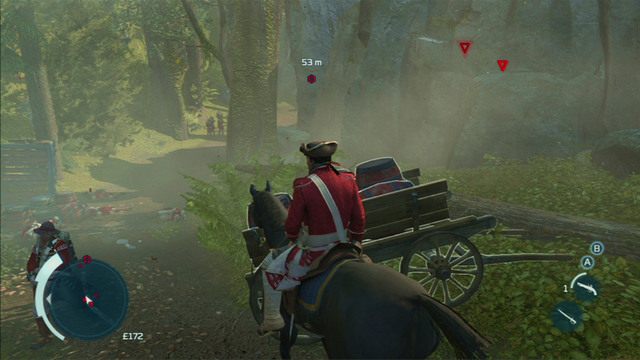 Twoim dodatkowym celem są wozy z prochem porozstawiane niedaleko drogi - Sekwencja 3 - Wyprawa Braddocka | Solucja Assassins Creed 3 - Assassins Creed 3 - poradnik do gry