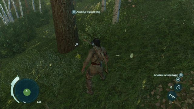 Jak skończysz, odszukaj w strefie śladów oznaczonych ikoną lupy - Sekwencja 4 - Lekcja myślistwa | Solucja Assassins Creed 3 - Assassins Creed 3 - poradnik do gry