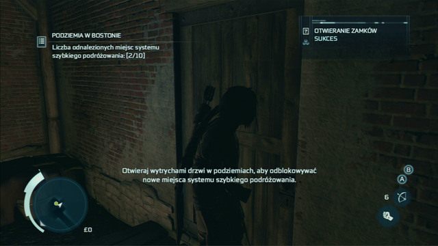 Na końcu znajdziesz zamknięte drzwi, które musisz otworzyć wytrychem - Sekwencja 5 - W ukryciu | Solucja Assassins Creed 3 - Assassins Creed 3 - poradnik do gry