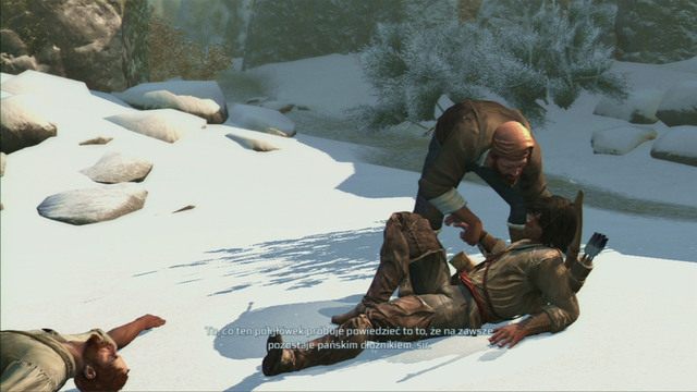 Jeśli chcesz zdobyć cel dodatkowy, nie możesz ani razu dotknąć stopą wody - Sekwencja 5 - Ratunek na rzece | Solucja Assassins Creed 3 - Assassins Creed 3 - poradnik do gry